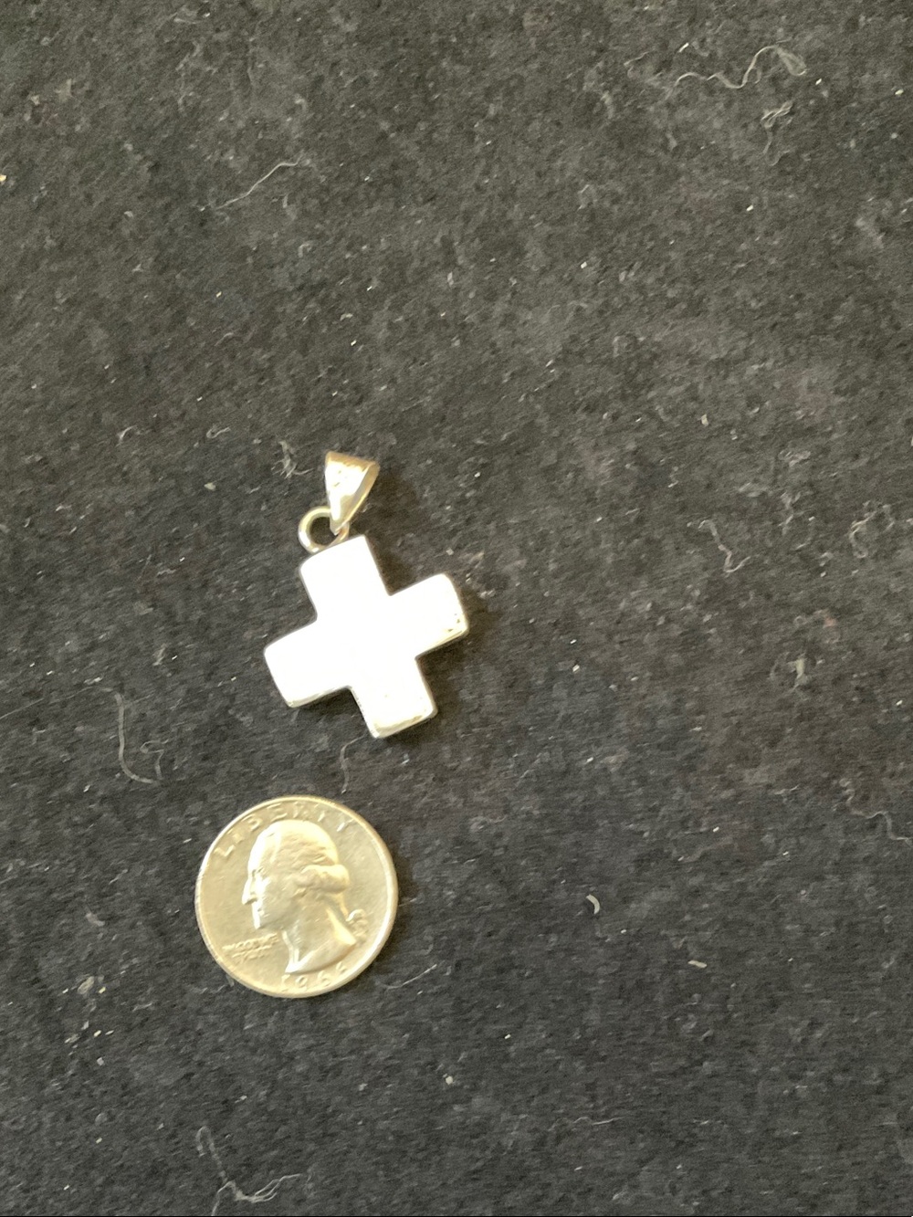 Vintage Sterling Silver Cross Pendant Necklace Charm